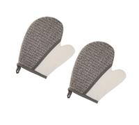 AUTSUPPL 2Pcs Premium Flax Exfoliating Bath Gloves Dual-sided Shower Scrub Mitts for Gentle Dead Skin Removal Circulation Boosting Household Bath Gloves for Spa Travel and Daily Use