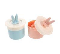 AUTSUPPL 2pcs Refillable Bunny Ear Bubble Face Wash Foam Maker Cups Pink and Blue Travel Size Liquid Container for Skincare and Bath Body Washing