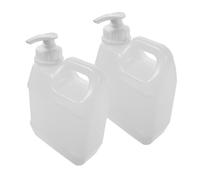AUTSUPPL 2pcs Refillable Plastic Pump Bottle for Body Wash Lotion Shampoo Transparent Square Dispenser Containers with Press Pump Compact Travel-friendly Bathroom Kitchen Toiletries