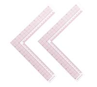 AUTSUPPL 2pcs Shaped Sewing Ruler for Garment Pattern Making Clear Flexible Plastic Measuring Tools with Angle for Dressmaker and Fashion Designers