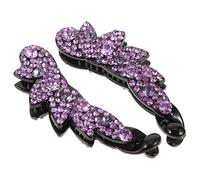 AUTSUPPL 2pcs Sparkling Rhinestone Banana Clip Hair Scrunchies for Women Fashion Accessories