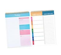 AUTSUPPL 2Pcs Spiral Binding Daily Planner Notepad Undated Schedule To Do List Memo Pads with Tear Off Tabs for Activity Planning Notes Reminders Portable for Home Office Use