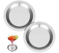 AUTSUPPL 2Pcs Stainless Steel Round Wine Coasters - Elegant Heat Insulation Cushions with Non-Slip Base for Home Hotel and Restaurant Use