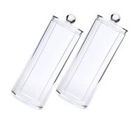 AUTSUPPL 2pcs Transparent Acrylic Cosmetic Pad Storage Box with Lid Multi-use Hair Tie Organizer Container for Paper Tape and Hair Accessories Sealed Design for Bathroom and Dressing Table