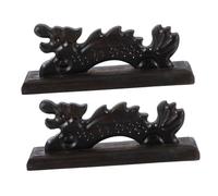 AUTSUPPL 2pcs Wooden Dragon Head Calligraphy Brush Pen Rack Chinese Style Holder for Ink Pens and Brush Storage Decorative Multi-functional Organizer for Home Office Art Supplies