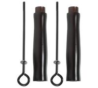 AUTSUPPL 2pcs Wooden Pan Handle Replacement Pot Handle Heat-Resistant Coffee Wood and Stainless Steel Grip for Household Cookware Accessories People Kitchen Use Can Be Hung on The Wall