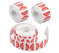AUTSUPPL 3 Rolls Price Tag Stickers for Small Business Retail Market Pricing Labels Self-Adhesive Stickers for Handwriting Carbon Printer Use