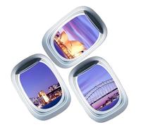 AUTSUPPL 3 Sheets Window Stickers Aircraft Wall Decor with Beautiful Landscape Design, Easy to Use and Repositionable PVC Three-Dimensional Decal for Sofa Background and Children’s Room