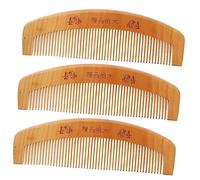 AUTSUPPL 3pcs Anti-static Wooden Combs Set, Fine Tooth Portable Hair Combs for Scalp Massage and Detangling, Natural Wood Hair Care Tools for Women at Home and Travel