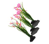 AUTSUPPL 3pcs Artificial Flower Sushi Dish Adornments for Restaurant Tabletop Ornament Lifelike Pink Cold Dish Decor and Creative Sashimi Plate Decoration