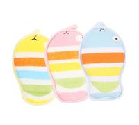 AUTSUPPL 3pcs Cartoon Bath Scrubber Comfortable Wear-Resistant Scrubbers for Body Bathing Lovely Printing Towels for Shower Random Color
