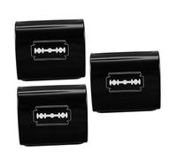 AUTSUPPL 3pcs Case Removable Bottom for Safe Storage and Disposal, Black Iron Box Protecting from Injury, for Barber Shops and Travel