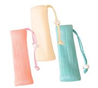 AUTSUPPL 3pcs Colored Multi-layer Soap Bar Pouch Set with Mesh Foaming Net for Face Cleansing and Shower Use - Pink, Beige, Green Soap Saver Bags for Bath and Travel