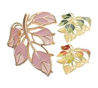 AUTSUPPL 3pcs Colorful Hair Claw Clips Leaf Design for Women and Girls Non-slip Hold Hair Accessories for Daily Use Parties and Special Occasions Green Orange Gold