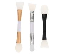 AUTSUPPL 3Pcs Dual-end Silicone Face Mask Applicator Brushes Soft Skin-friendly Mud Mask Tools with Different Head Designs for Precise Facial Stirring and Smooth Application