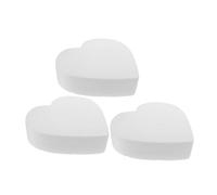 AUTSUPPL 3pcs Heart-Shaped Foam Cake Models White Foam Decor for Cake Display and Decorating Practice DIY Arts Craft