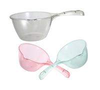AUTSUPPL 3pcs Household Water Ladle Thickened Dipper for Kitchen Bath and Outdoor Use Convenient Long Handle Water Scoop Spoons in Pink Light Green Brown