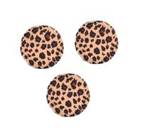 AUTSUPPL 3pcs Leopard-print Makeup Sponge Set Large Plush Powder Applicators for Girls Face Setting and Loose Powder Application Random Color