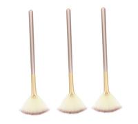AUTSUPPL 3pcs Makeup Brush Set Fan Shaped Blush and Highlight Brushes for Skin Types for Applying and Cosmetics