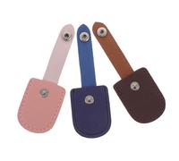 AUTSUPPL 3pcs Nail Scissor Cover Protective Sleeve for Manicure Pedicure Tools Handle Protector in Deep Brown Light Pink Blue Easy Open Nail Cuticle Nipper Storage Case
