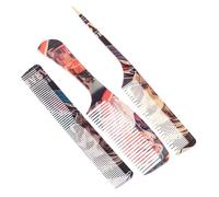 AUTSUPPL 3pcs Retro Hair Comb Women Graffiti Styling Wet Hair Rat Tail Comb Parting Haircut Tool Material for Home Use and Salon Styling