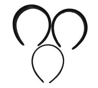 AUTSUPPL 3pcs Thick Padded Headbands for Women Soft Wide Hair Bands Comfortable Non-slip Design for Daily Wear and Sports Classic Black Velvet Hair Accessories