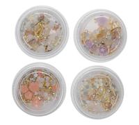 AUTSUPPL 4 Boxes 3d Flowers for Nails Manicure Charms Nail Decoration Creative Fashion Zinc Alloy Abs Acrylic Easy to Apply Accessories for Daily Life
