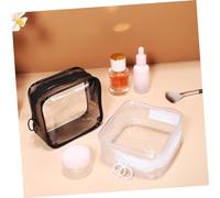 AUTSUPPL 4 Pcs Transparent Clear Organizer Bags with Double Zipper Square Shape Travel Makeup Bag Thick Material Zippered Pouches for Easy Access and Visible Storage