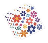 AUTSUPPL 4 Sheets Daisy Wall Stickers for Bedroom Nursery Decor, PVC Flower Decals with Easy to Position Feature, Simple Floral Appearance for Adorable Wall Decoration in Girl's Room