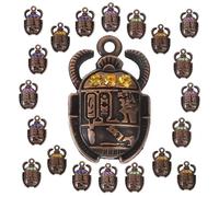 AUTSUPPL 40pcs Ancient Egyptian Scarab Beetle Pendant DIY Jewelry Making Charms for Necklace Bracelet Keychain Crafting Accessories Mixed Colors