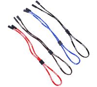 AUTSUPPL 4pcs Adjustable Non-slip Eyewear Rope for Outdoor Sports Lightweight Glasses Strap in Red Blue Black Brown Portable Eyeglasses Retainer for Daily Use and Active
