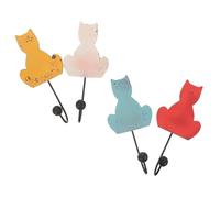 AUTSUPPL 4pcs Cat Shape Metal Clothes Hooks with Excellent Bearing Capacity, Sturdy Density Board Wall Hook Hanging for Handbags and Keys on Door Or Closet, Minimalist Modern Decorative