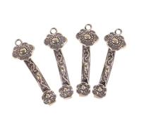 AUTSUPPL 4pcs Chinese Ruyi Pendant Retro Brass Jewelry Charms DIY Necklace Keychain Accessories for Craft Enthusiasts Unique Feng Shui Gift Decoration