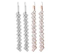 AUTSUPPL 4pcs Crystal Hairpin Rhinestone Bobby Pins Metal Sparkle Hair Clips Bling Wedding Bridal Jewelry Accessory for Women Ladies