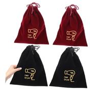 AUTSUPPL 4pcs Drawstring Hair Dryer Storage Bags Travel Pouches Holders for Hair Tools and Accessories Organizing for Home and Hotel Use
