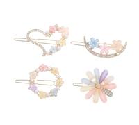 AUTSUPPL 4pcs Elegant Girls Rhinestone Hair Barrettes Flower Hair Clips for Women Stylish Headdresses for Parties Weddings and Daily Wear