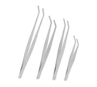 AUTSUPPL 4pcs Garden Tweezers Stainless Steel Compact Planting Tools for Bonsai Terrarium Teaching Gardening with Curved Tips for Precise Nature Exploration