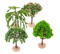 AUTSUPPL 4Pcs Miniature Plastic Tree Models for Crafts Realistic Simulation Landscape Decor Lightweight Sand Table Ornament Bonsai Accessories for DIY Miniature Scenes