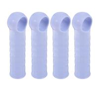 AUTSUPPL 4pcs Plastic Handle Replacement Grips for Mop and Broom Rods with Comfortable Grip and Universal Fit, Threaded Tip Design for Clothesline Stick and Dustpan Use, Sturdy Blue