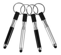 AUTSUPPL 4pcs Portable Black Capacitive Stylus Pen Key Rings with Keyring Loop, Touchscreen Stylus and Portable Design, Back to School Decorations for Tablet Accessories