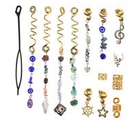 AUTSUPPL 50pcs Hair Clip Barrette for Women Cat's Eye Dreadlock Jewelry Snake Braid Ring Ethnic Style Hair Accessories