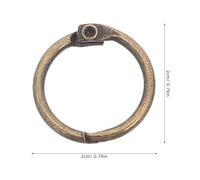 AUTSUPPL 50Pcs Metal Binding Rings for Notebooks - 2.0X15Mm Openable Loose Leaf Binder Clips - Small Key Rings for Index Cards and DIY Craft Projects in Antique Green