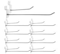 AUTSUPPL 50pcs Pegboard Hook Assortment Round Raised Part Silver Iron Hooks for Pegboard Prevents Slipping Protects Hands for Craft Room and Showing Goods
