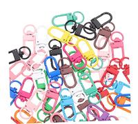 AUTSUPPL 50Pcs Zinc Alloy Swivel Lobster Claw Clasps Keychain Snap Hooks Mixed Colors Durable Trigger Snap for Handbags Lanyards Belts Jewelry Making Crafts and Key Rings