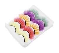 AUTSUPPL 5pairs Colorful Fake Eyelashes Creative Halloween Cosplay Lashes for Parties Soft Design for Photography and Daily Wear Bright Beautiful and Comfortable