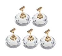 AUTSUPPL 5pcs Nail Art Model Holder with Crystal Base and Chess Portable Fake Nail Stand and Manicure Display Easy-clean Training Rack for Home and Salon Use