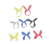 AUTSUPPL 5pcs Paisley Printed Wire Hairbands Rabbit Ear Designed Headdress Stylish Headbands for Women Photo Props Holiday Costume Accessories