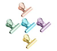 AUTSUPPL 5Pcs Small Multi-Function Paper Clamps Stainless Steel Long Tail Clips for Office School Document Organization and File Management