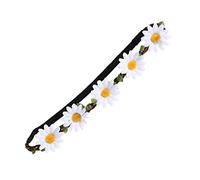 AUTSUPPL 5pcs Sunflower Hawaiian Flower Headband Wreaths Bohemian Style Hair Accessories for Beach Theme Parties Cheerleading and Tropical Celebrations White