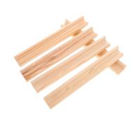AUTSUPPL 5pcs Wooden Domino Tile Holders Natural Wood Finish Domino Racks Mexican Train Organizers Mahjong and Letter Tile Display Trays for Game Night and Crafts